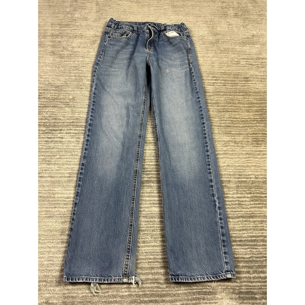 Old Navy Jeans Boys 18 Blue Straight Leg Distressed Hems Denim Adjustable Waist